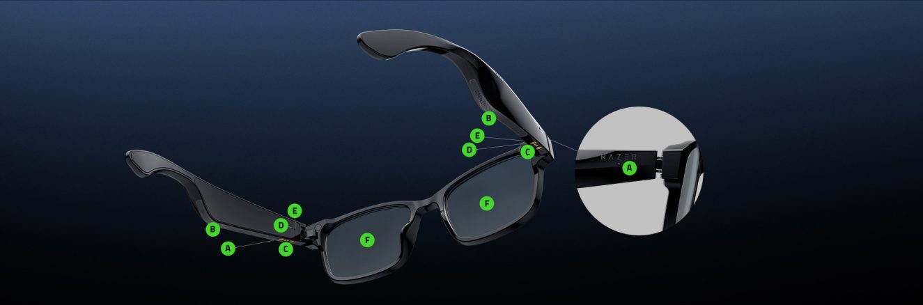 Razer anzu yuvarlak mavi işık özellikli akıllı gözlük small - medium (rz82-03630800-r3m1)